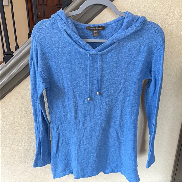 Tommy Bahama Blue Knit Hoodie Size Small - Picture 4 of 9